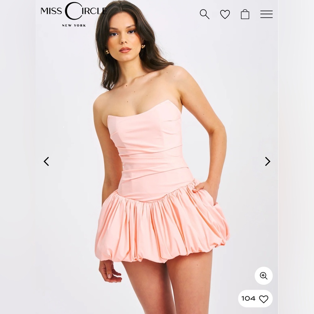 Miss circle Oletta Pink Corset Strapless Bubble Hem Mini Dress